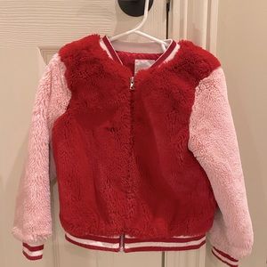 Faux Fur Pink and Red bomber jacket